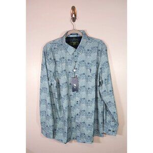 William Murray Scotch Blend Scottie Dog Stretch Button Down Shirt Size L NWT